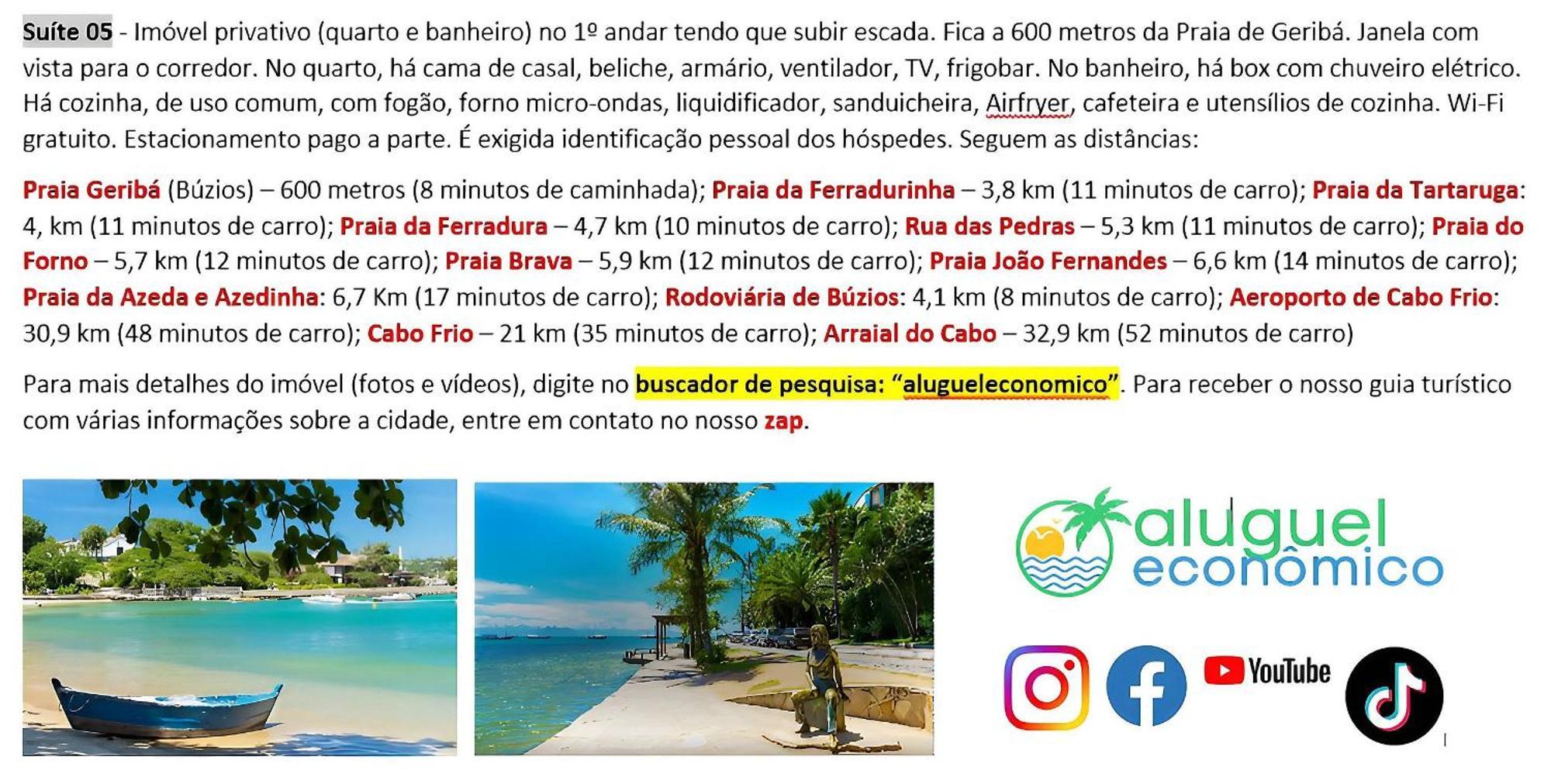 Appartamento Búzios - Geribá - Aluguel Econômico Esterno foto