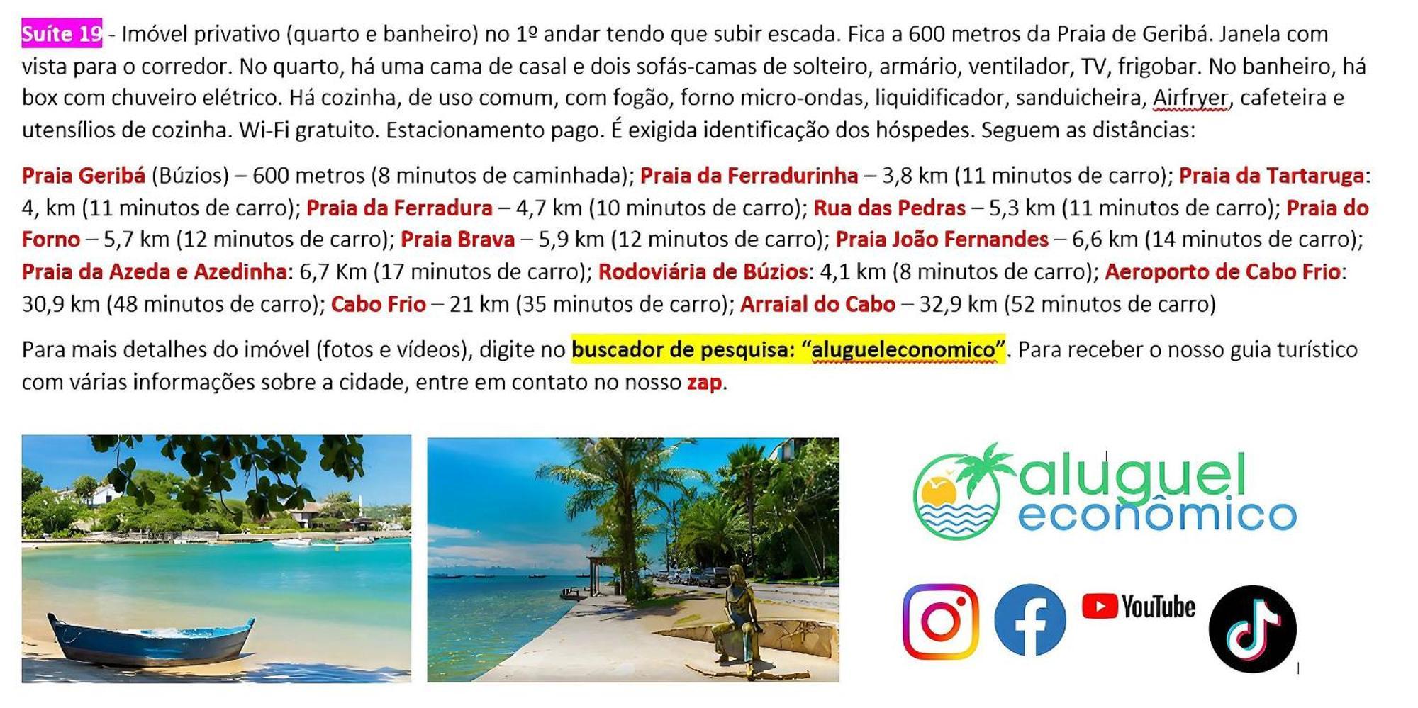 Appartamento Búzios - Geribá - Aluguel Econômico Esterno foto