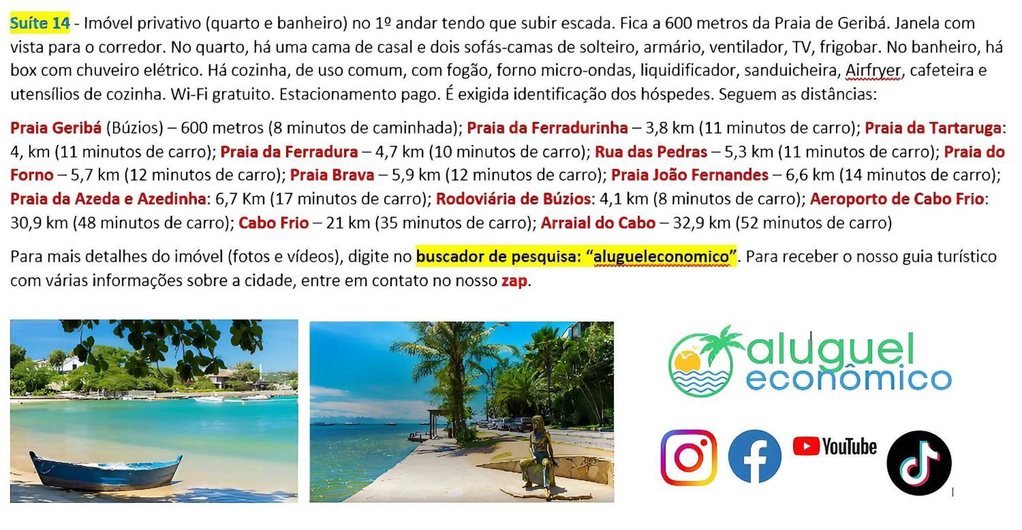 Appartamento Búzios - Geribá - Aluguel Econômico Esterno foto