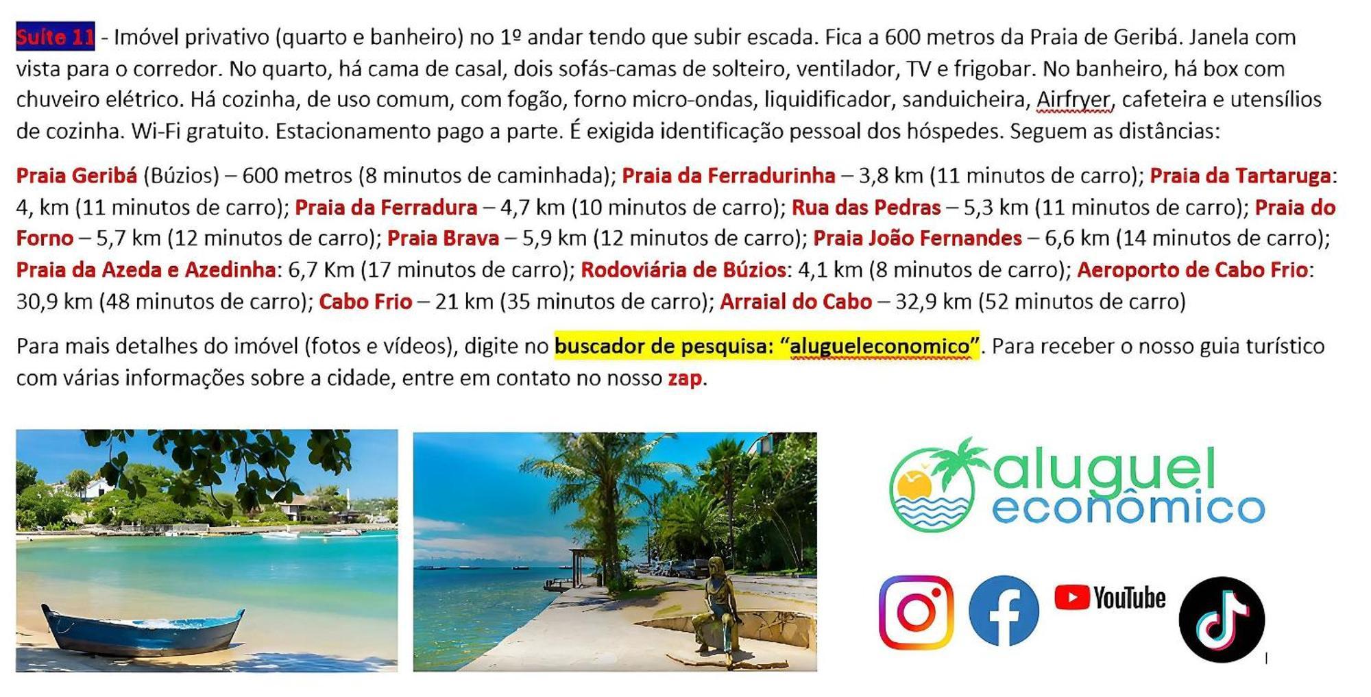 Appartamento Búzios - Geribá - Aluguel Econômico Esterno foto