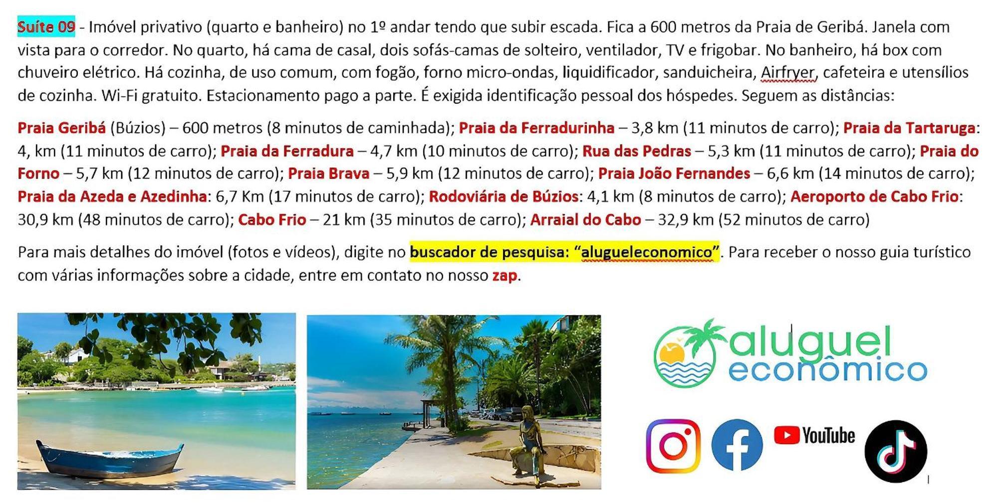 Appartamento Búzios - Geribá - Aluguel Econômico Esterno foto