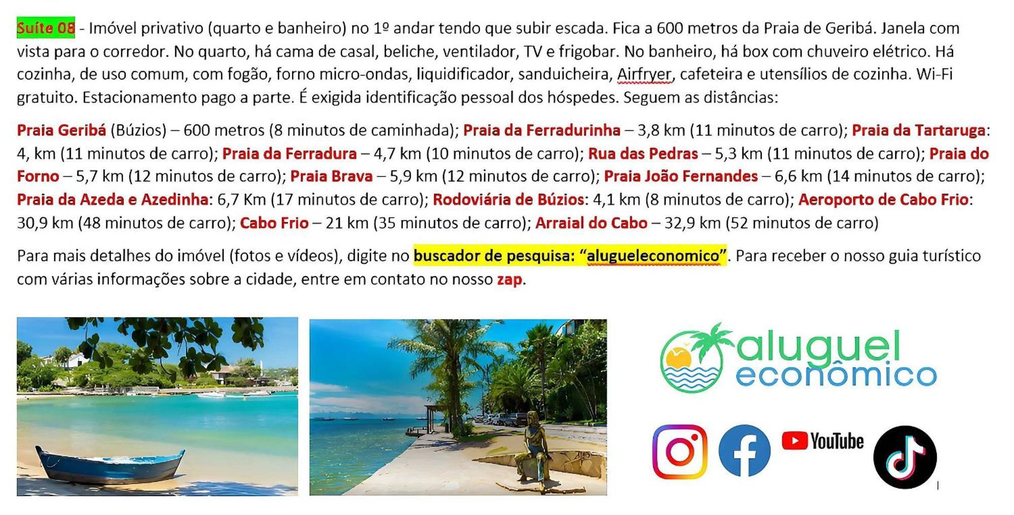 Appartamento Búzios - Geribá - Aluguel Econômico Esterno foto